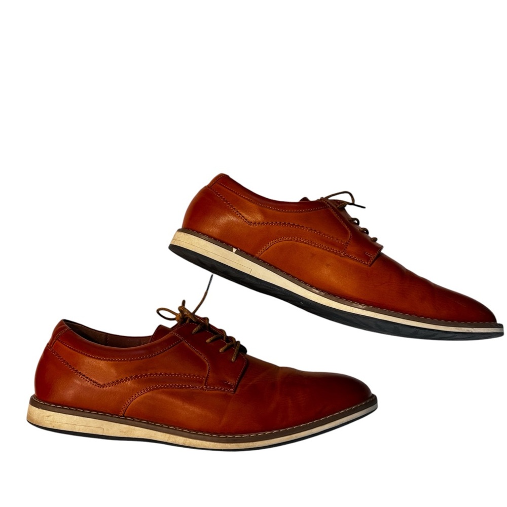 Mofri Men's Dress Shoe Size 12 Cognac Casual Formal Oxford Style Waterproof - Picture 7 of 11